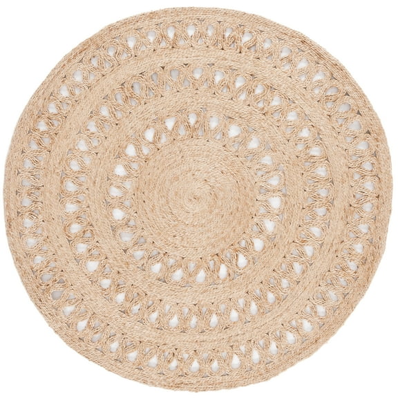 SAFAVIEH Natural Fiber Boyce Geometric Area Rug, Natural, 3' x 3' Round