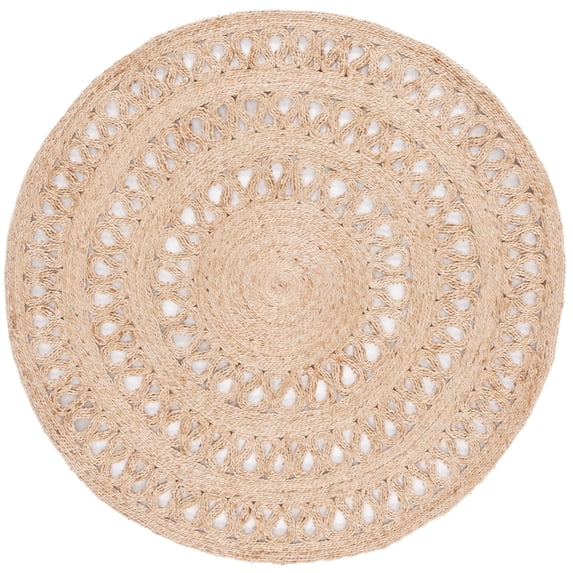 SAFAVIEH Natural Fiber Boyce Geometric Area Rug, Natural, 4' x 4' Round