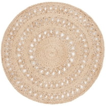 SAFAVIEH Natural Fiber Boyce Geometric Area Rug, Natural, 5' x 5' Round