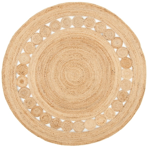 SAFAVIEH Natural Fiber Bradford Geometric Area Rug, Natural, 10' x 10' Round