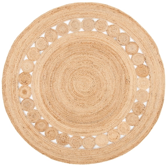 SAFAVIEH Natural Fiber Bradford Geometric Area Rug, Natural, 7' x 7' Round
