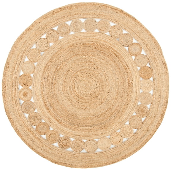 SAFAVIEH Natural Fiber Bradford Geometric Area Rug, Natural, 8' x 8' Round