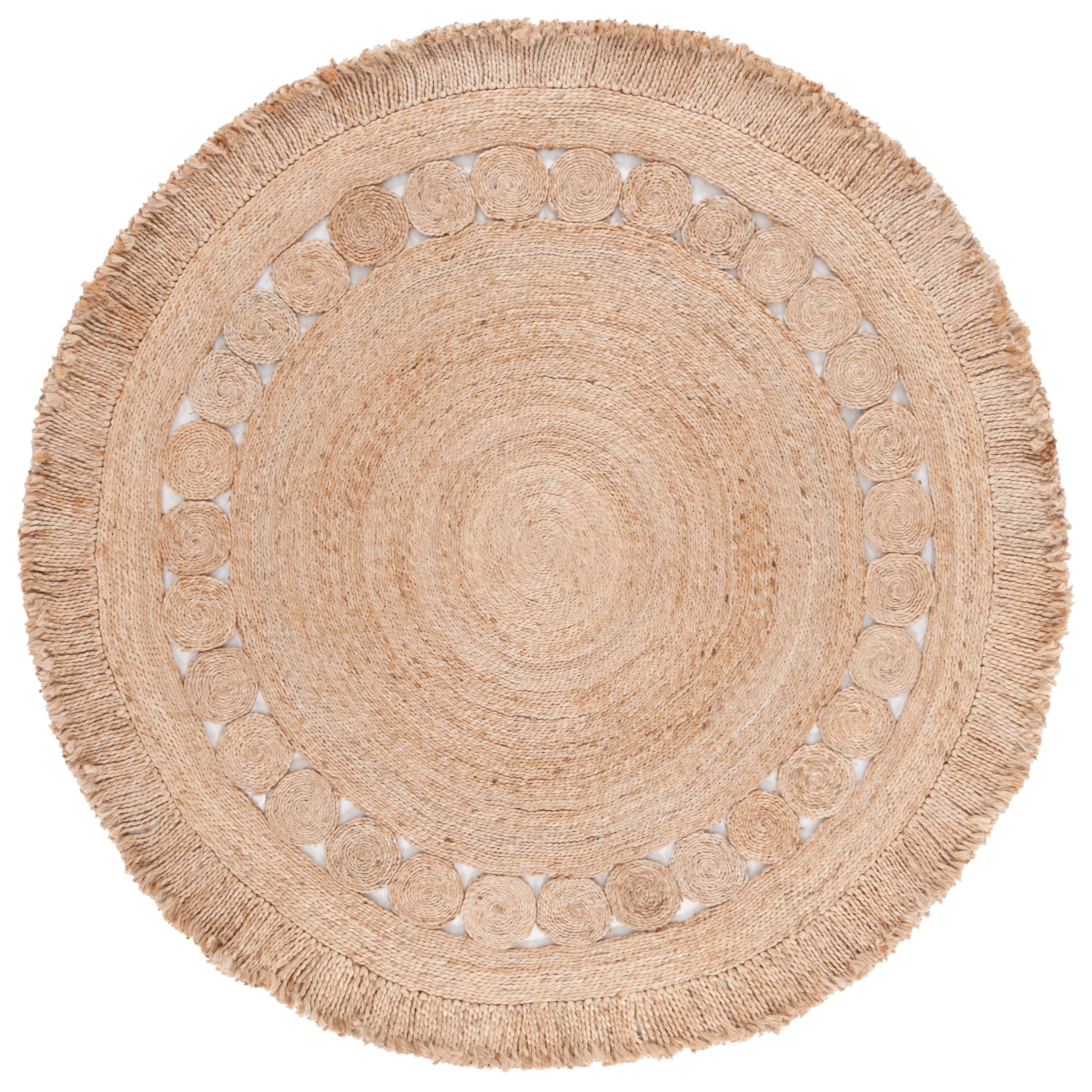 SAFAVIEH Natural Fiber Braelyn Geometric Area Rug, Natural, 6' x 6' Round