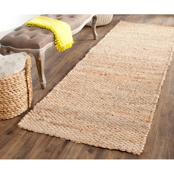 SAFAVIEH Natural Fiber Bryon Braided Jute Runner Rug, Natural, 2'6" x 14'