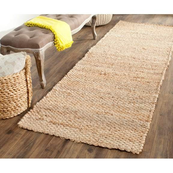 SAFAVIEH Natural Fiber Bryon Braided Jute Runner Rug, Natural, 2'6" x 16'