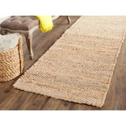 SAFAVIEH Natural Fiber Bryon Braided Jute Runner Rug, Natural, 2'6" x 8'
