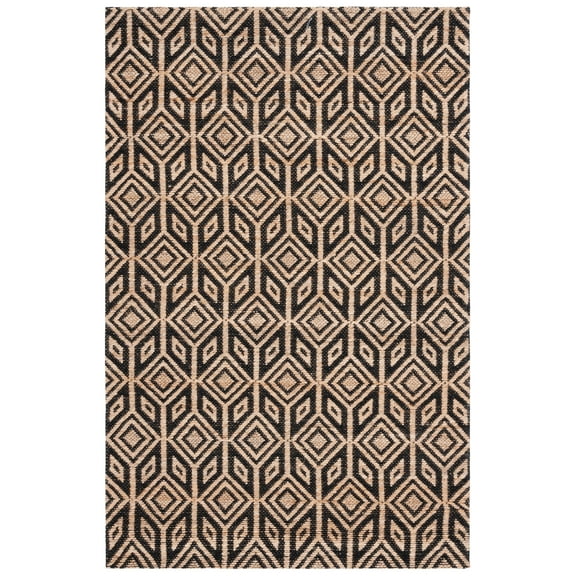 SAFAVIEH Natural Fiber Calanthe Geometric Area Rug, Natural/Black, 8' x 10'
