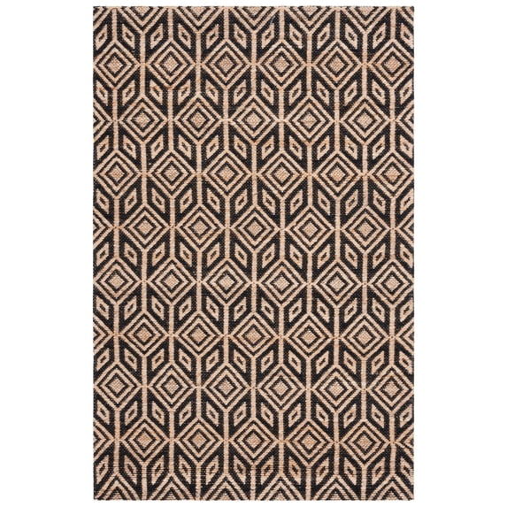 SAFAVIEH Natural Fiber Calanthe Geometric Area Rug, Natural/Black, 8' x 10'