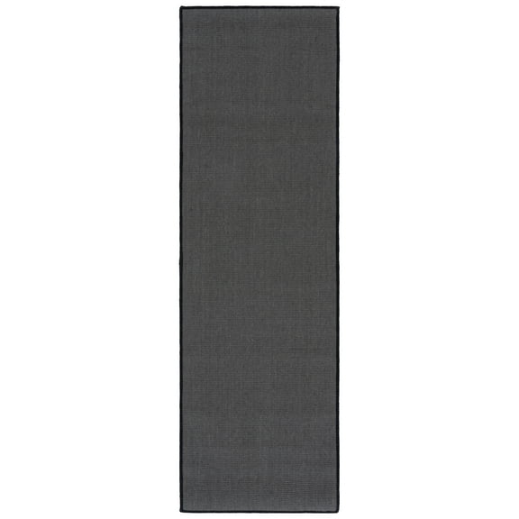 SAFAVIEH Natural Fiber Callista Solid Runner Rug, Charcoal/Charcoal, 2'6" x 6'