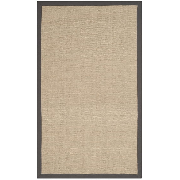 SAFAVIEH Natural Fiber Cantor Solid Area Rug, Natural/Grey, 2'6" x 4'