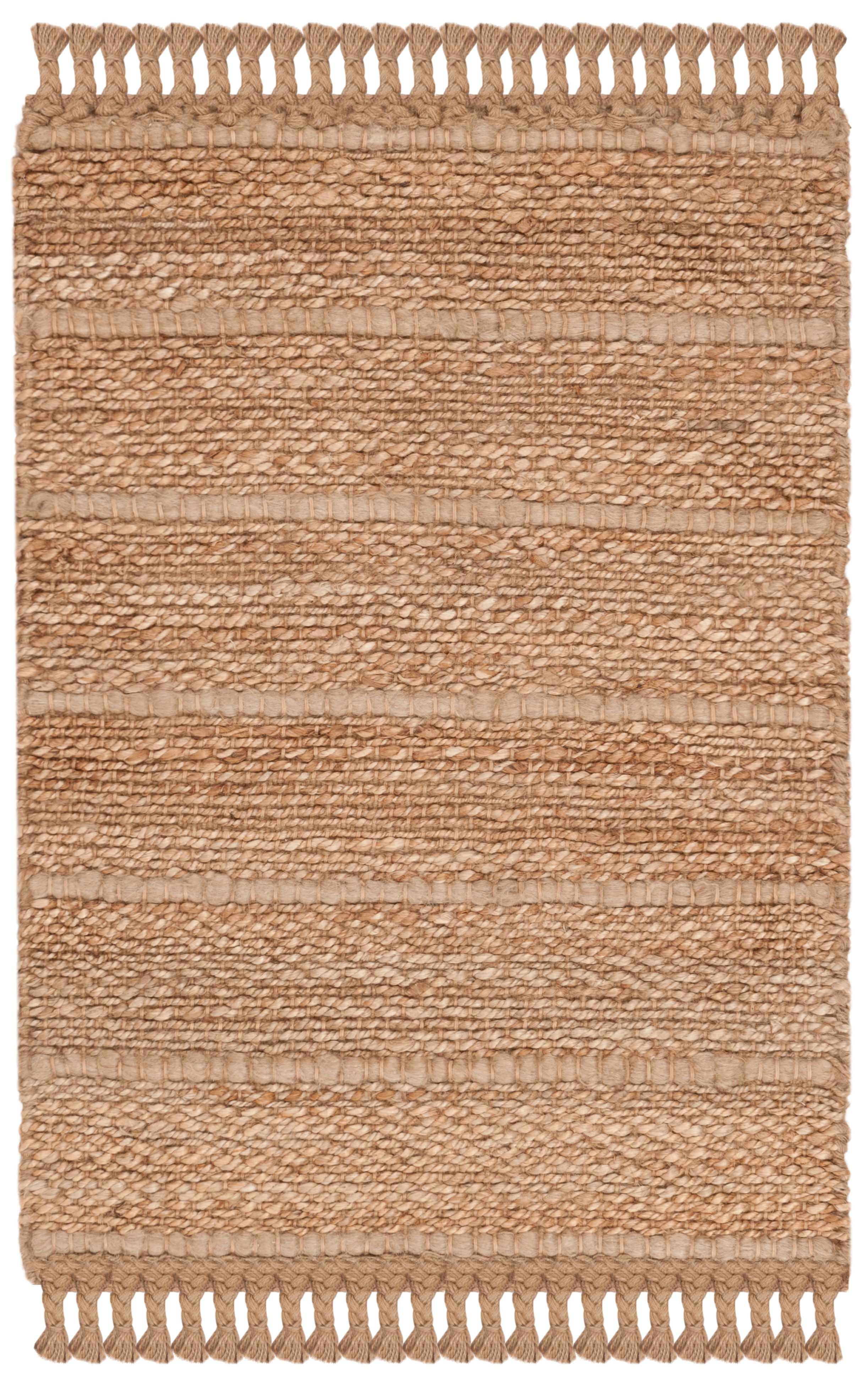 Natural Light Grey Handwoven Wool and Cotton Area Rug