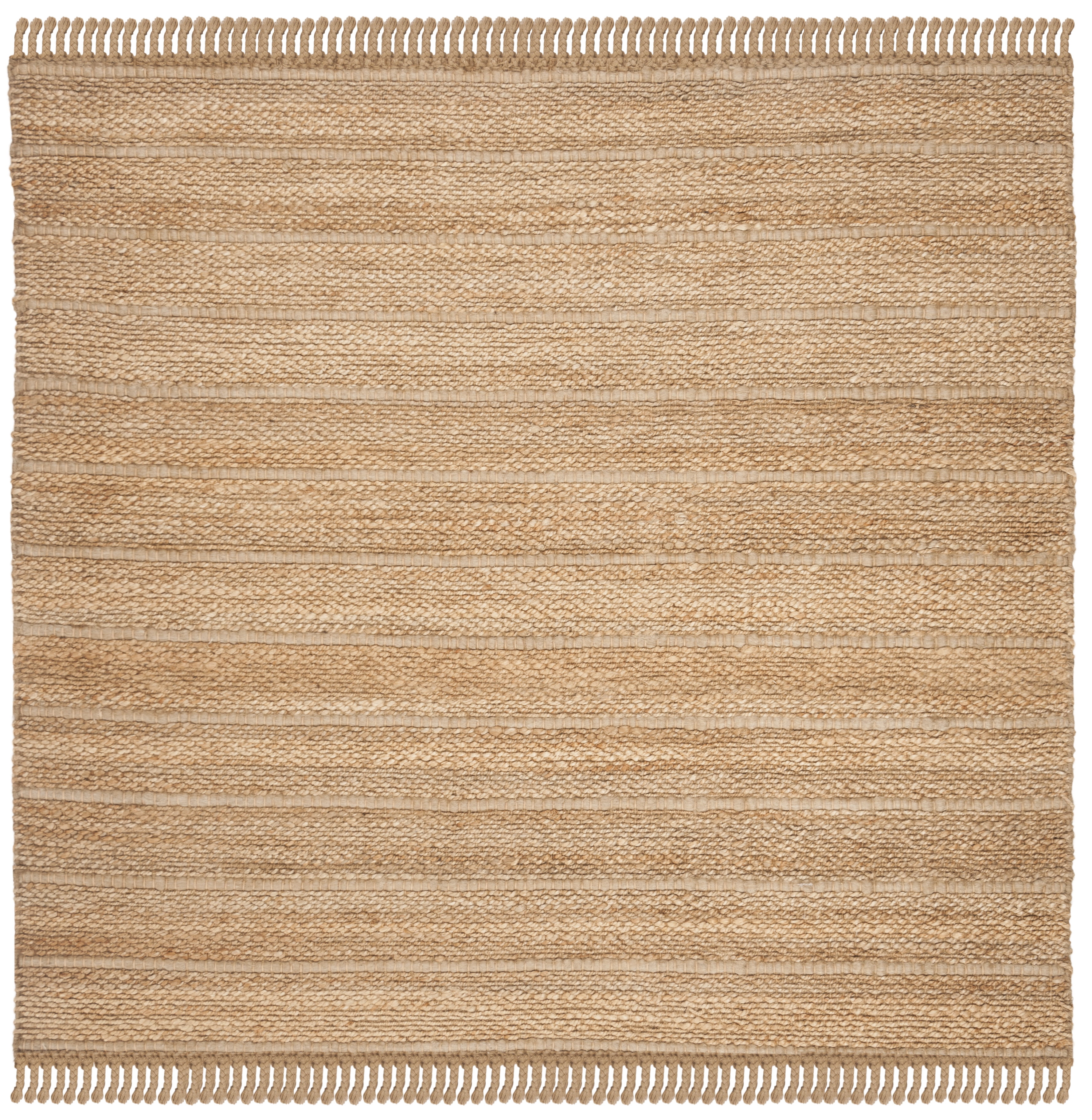 Handmade Square Flat Woven Gray Wool-Cotton Blend Area Rug 6'x6'