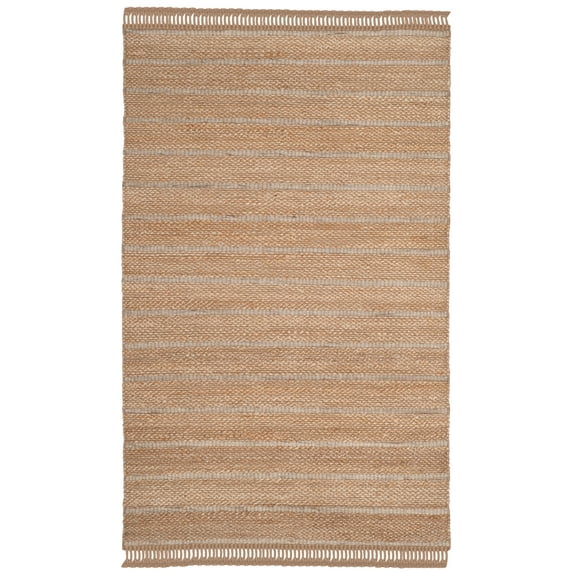 SAFAVIEH Natural Fiber Carrie Braided Area Rug, Natural/Light Grey, 8' x 10'