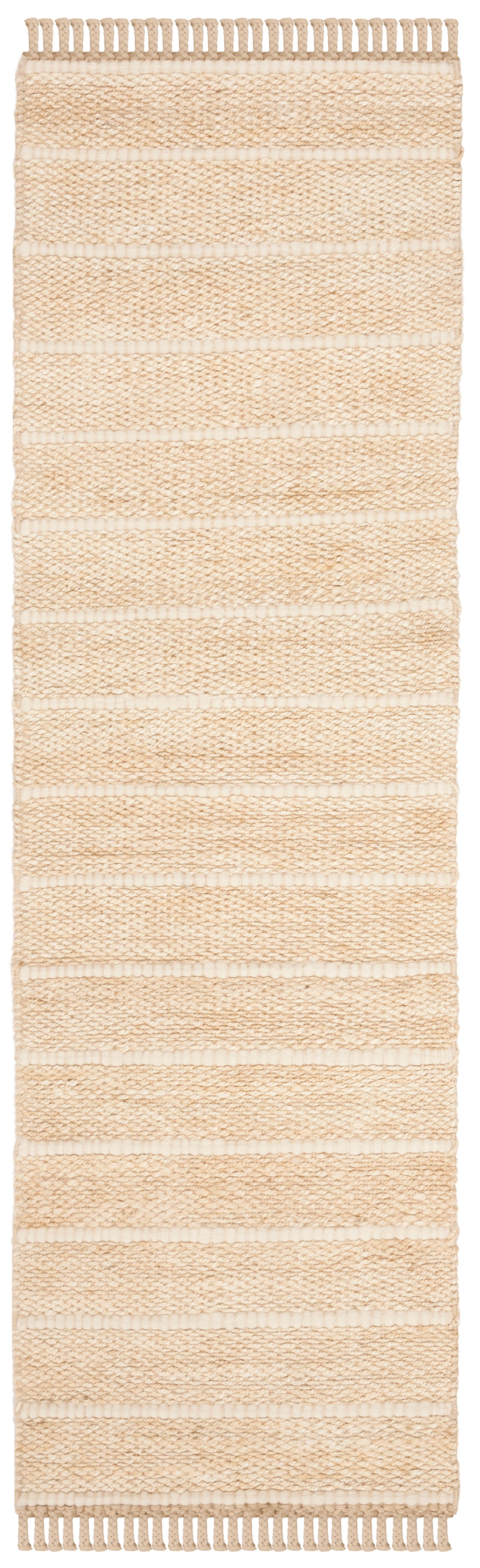 SAFAVIEH Natural Fiber Carrie Braided Runner Rug, Ivory, 2'3" x 8'