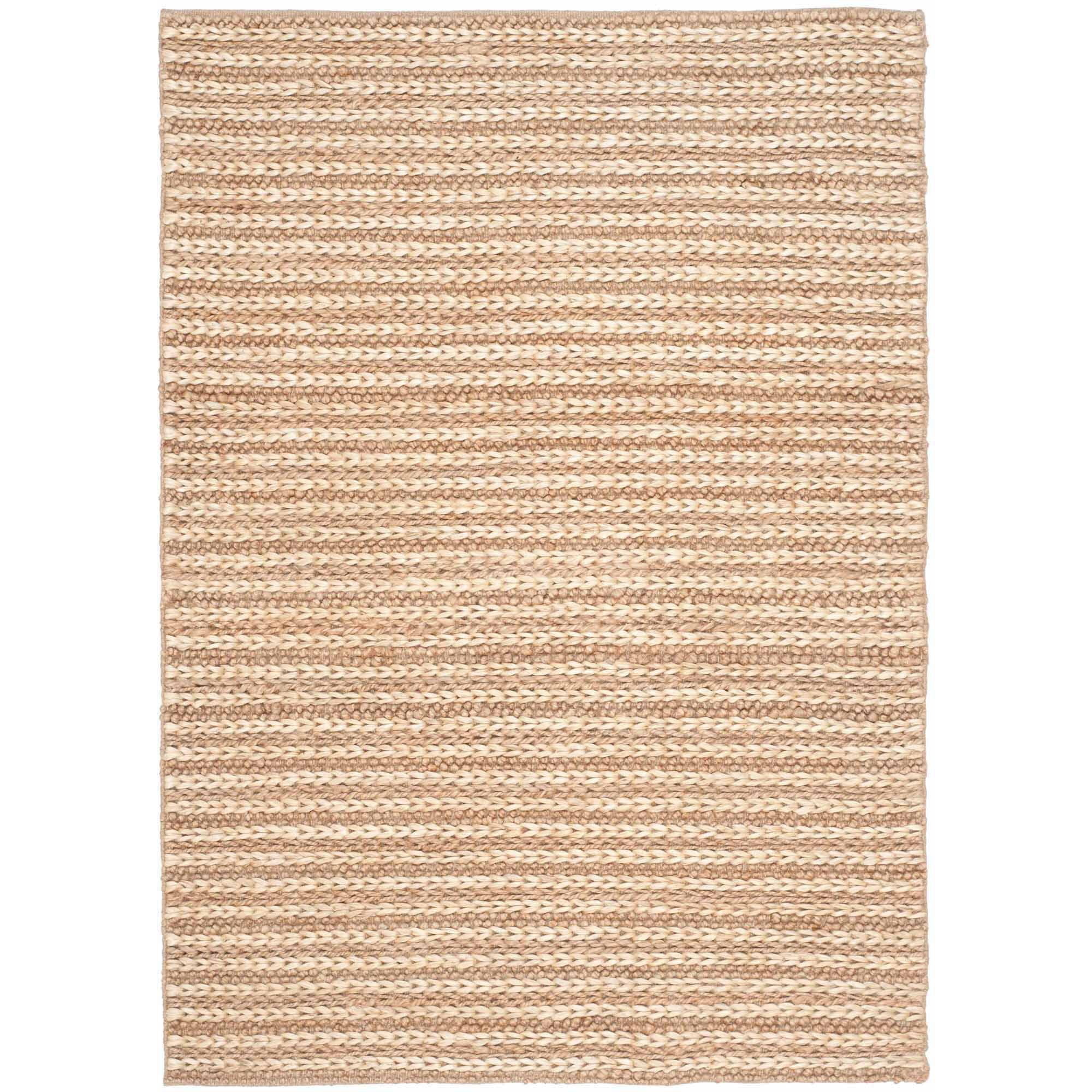 Handmade Natural Fiber Red Stripe Non-slip Area Rug 5' x 8'