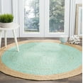 thumbnail image 1 of SAFAVIEH Natural Fiber Cebrail Braided Jute Area Rug, Aqua/Natural, 3' x 3' Round, 1 of 10