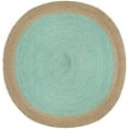 thumbnail image 1 of SAFAVIEH Natural Fiber Cebrail Geometric Area Rug, Aqua/Natural, 9' x 9' Round, 1 of 7