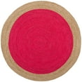 thumbnail image 1 of SAFAVIEH Natural Fiber Cebrail Braided Jute Area Rug, Fuchsia/Natural, 5' x 5' Round, 1 of 3