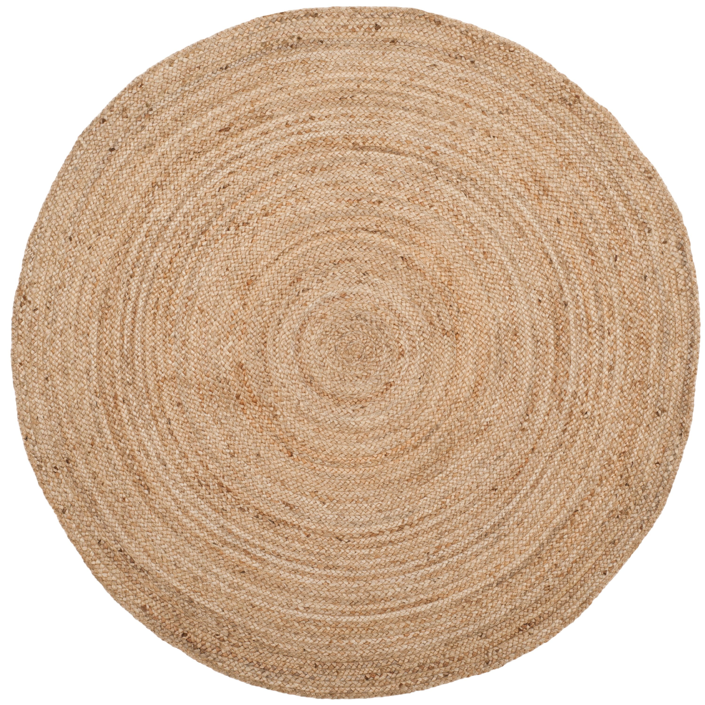 SAFAVIEH Natural Fiber Cebrail Braided Jute Area Rug, Natural, 4' x 4' Round