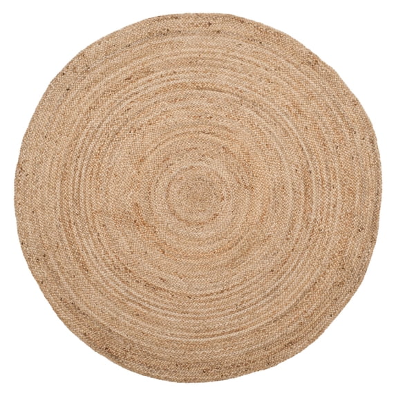 SAFAVIEH Natural Fiber Cebrail Braided Jute Area Rug, Natural, 5' x 5' Round