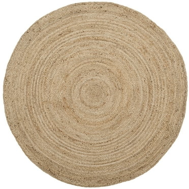 SAFAVIEH Natural Fiber Cebrail Braided Jute Area Rug, Natural, 7' x 7' Round