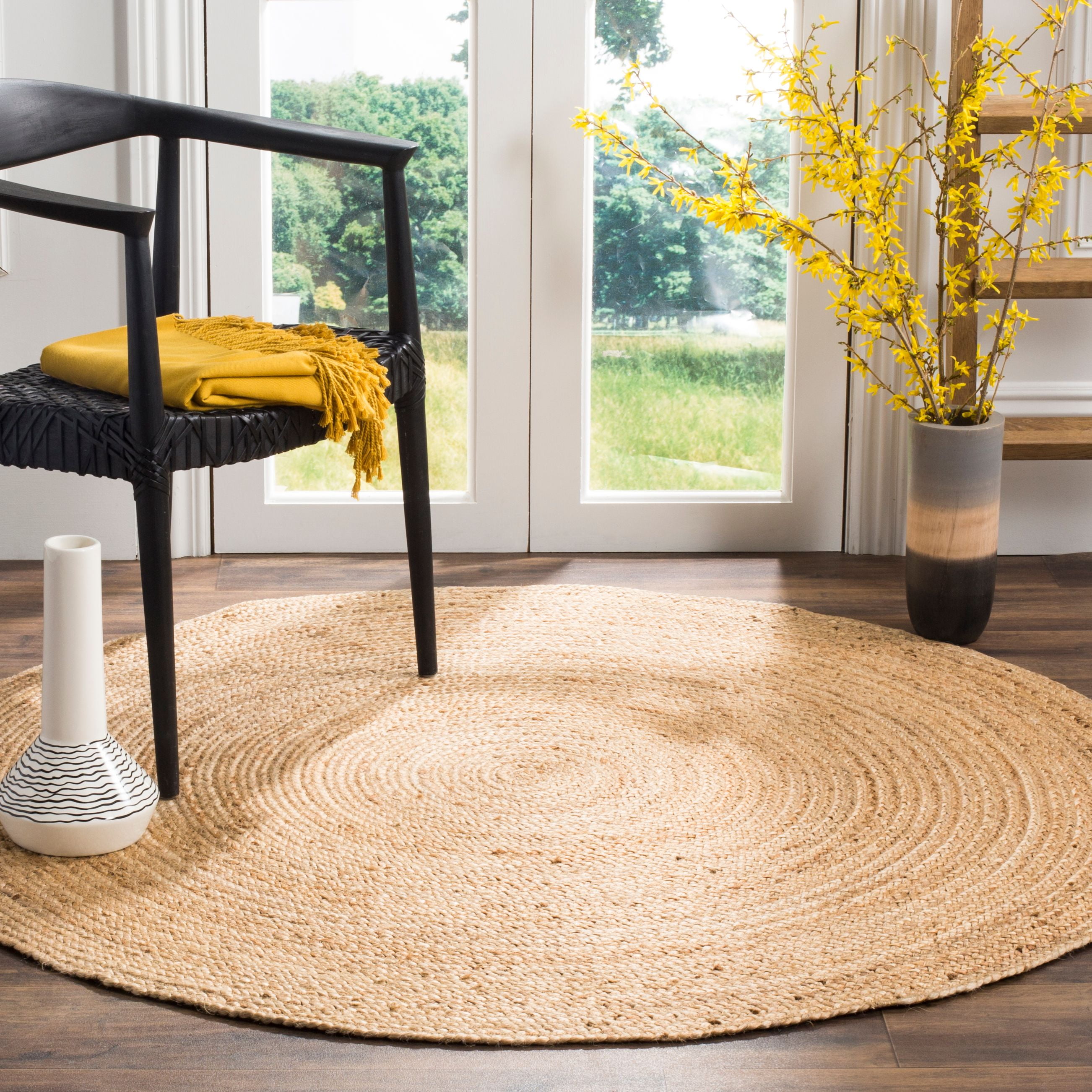 SAFAVIEH Natural Fiber Cebrail Braided Jute Area Rug, Natural, 12' x 12'  Round