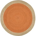 thumbnail image 1 of SAFAVIEH Natural Fiber Cebrail Geometric Area Rug, Orange/Natural, 7' x 7' Round, 1 of 7