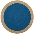 thumbnail image 1 of SAFAVIEH Natural Fiber Cebrail Braided Jute Area Rug, Royal Blue/Natural, 5' x 5' Round, 1 of 3