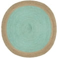 thumbnail image 1 of SAFAVIEH Natural Fiber Cebrail Geometric Area Rug, Aqua/Natural, 10' x 10' Round, 1 of 8