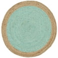 thumbnail image 1 of SAFAVIEH Natural Fiber Cebrail Geometric Area Rug, Aqua/Natural, 2'6" x 4' Oval, 1 of 11