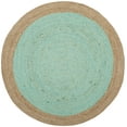 thumbnail image 1 of SAFAVIEH Natural Fiber Cebrail Geometric Area Rug, Aqua/Natural, 4' x 6' Oval, 1 of 11