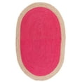 thumbnail image 1 of SAFAVIEH Natural Fiber Cebrail Geometric Area Rug, Fuchsia/Natural, 5' x 8' Oval, 1 of 8