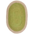 thumbnail image 1 of SAFAVIEH Natural Fiber Cebrail Geometric Area Rug, Green/Natural, 3' x 5' Oval, 1 of 8