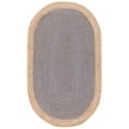 thumbnail image 1 of SAFAVIEH Natural Fiber Cebrail Geometric Area Rug, Grey/Natural, 5' x 8' Oval, 1 of 7
