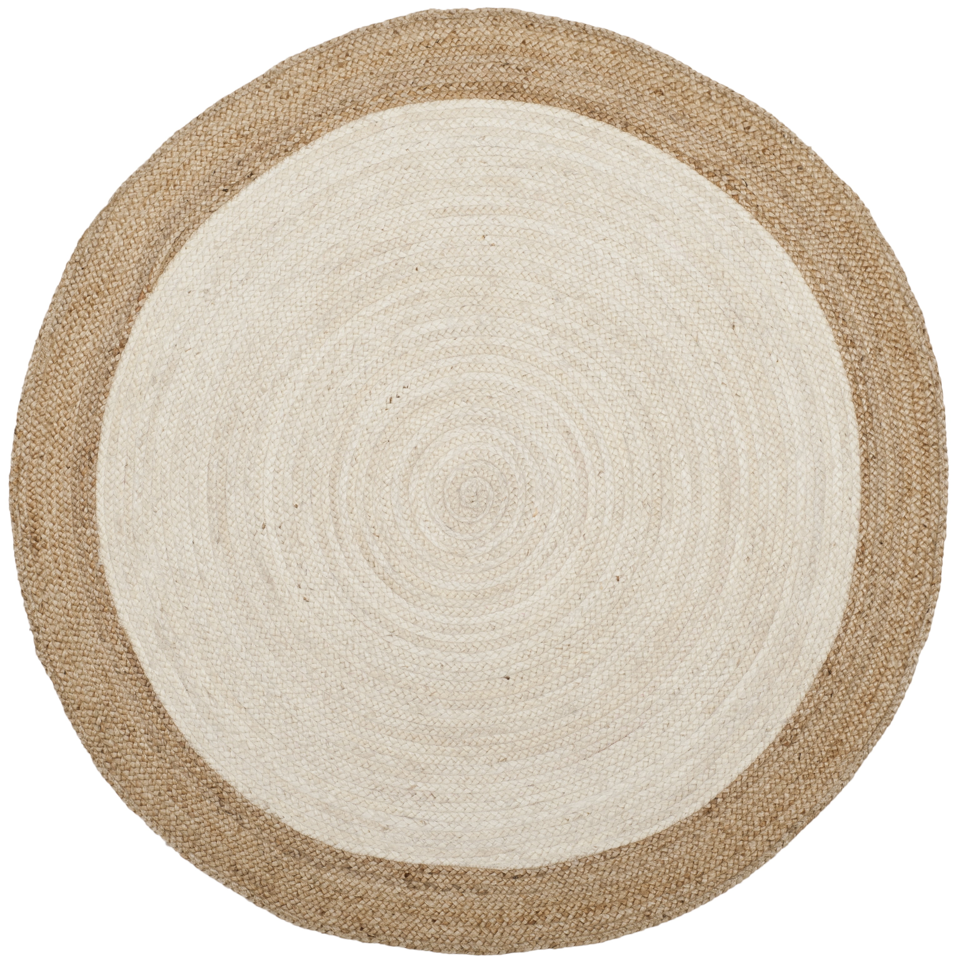SAFAVIEH Natural Fiber Cebrail Geometric Area Rug, Ivory/Natural, 11' x 11' Round