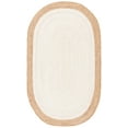 thumbnail image 1 of SAFAVIEH Natural Fiber Cebrail Geometric Area Rug, Ivory/Natural, 4' x 6' Oval, 1 of 9