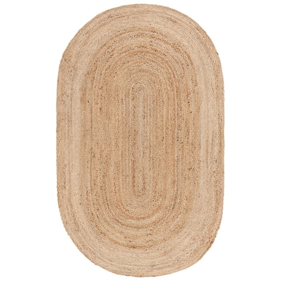 SAFAVIEH Natural Fiber Cebrail Geometric Area Rug, Natural, 4' x 6' Oval