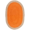 thumbnail image 1 of SAFAVIEH Natural Fiber Cebrail Geometric Area Rug, Orange/Natural, 5' x 8' Oval, 1 of 8