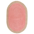 thumbnail image 1 of SAFAVIEH Natural Fiber Cebrail Geometric Area Rug, Pink/Natural, 2'6" x 4' Oval, 1 of 8