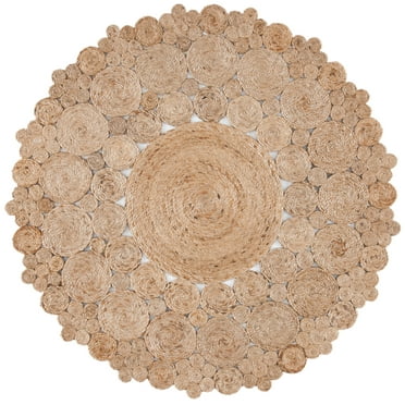 SAFAVIEH Natural Fiber Cennetig Geometric Area Rug, Natural, 8' x 8' Round