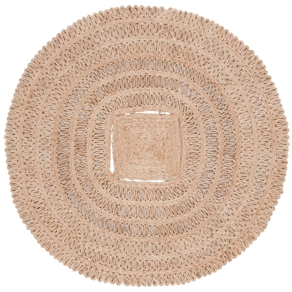 SAFAVIEH Natural Fiber Chandler Geometric Area Rug, Natural, 3' x 3' Round