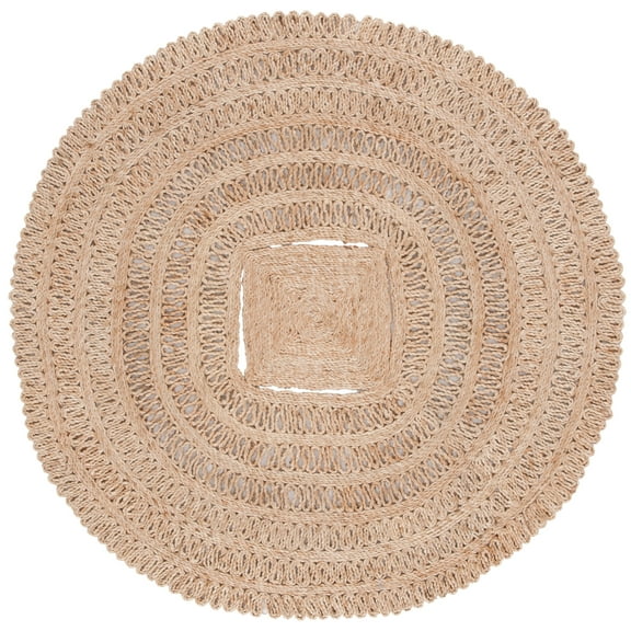SAFAVIEH Natural Fiber Chandler Geometric Area Rug, Natural, 6' x 6' Round