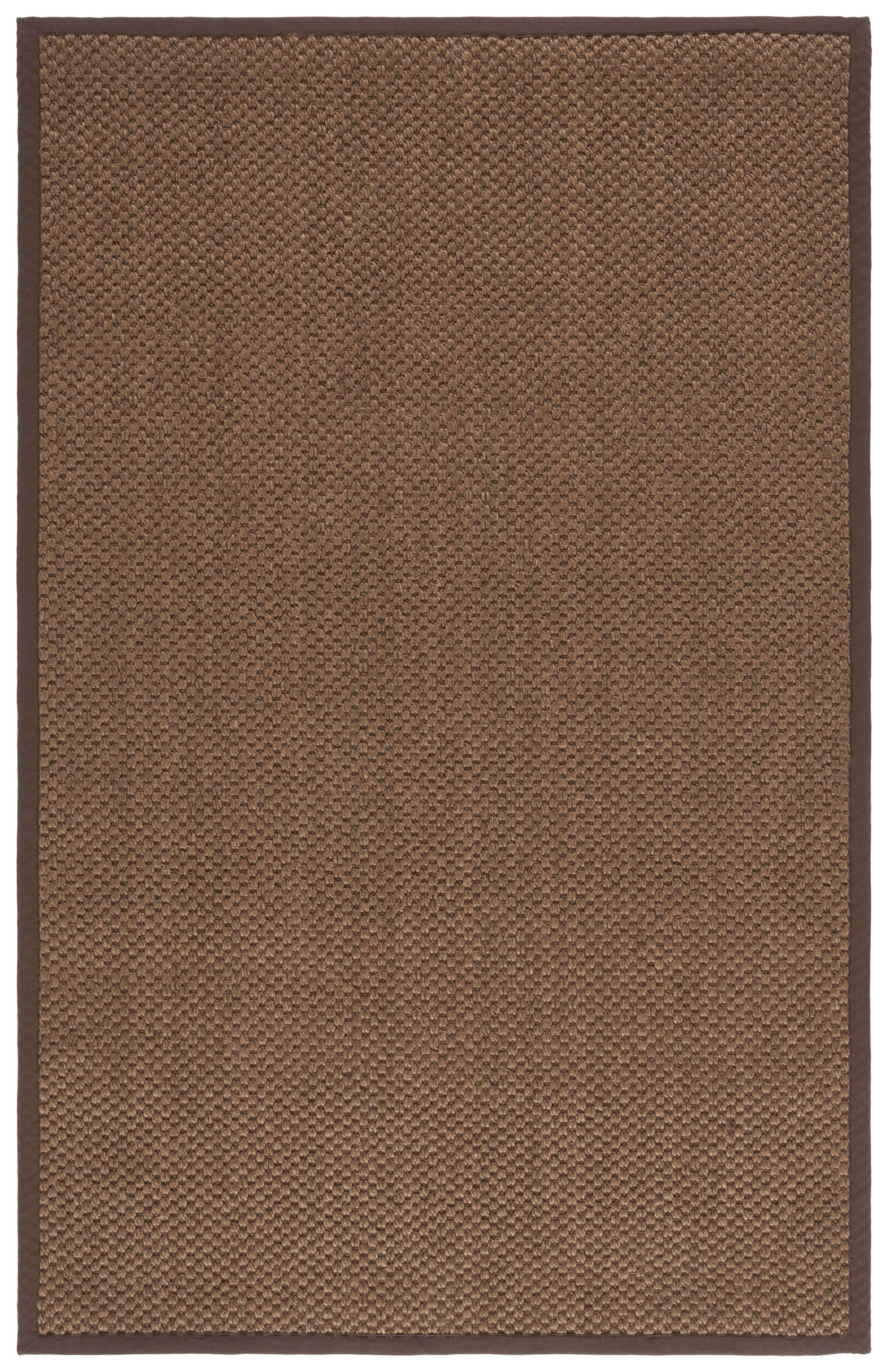 Hand-Knotted Chocolate Square Sisal 6' x 9' Area Rug