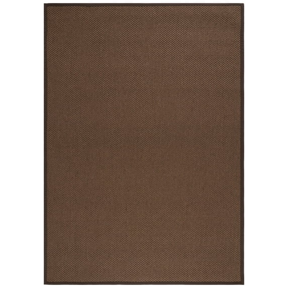 SAFAVIEH Natural Fiber Charlene Bordered Runner Rug, Chocolate, 2' x 12'