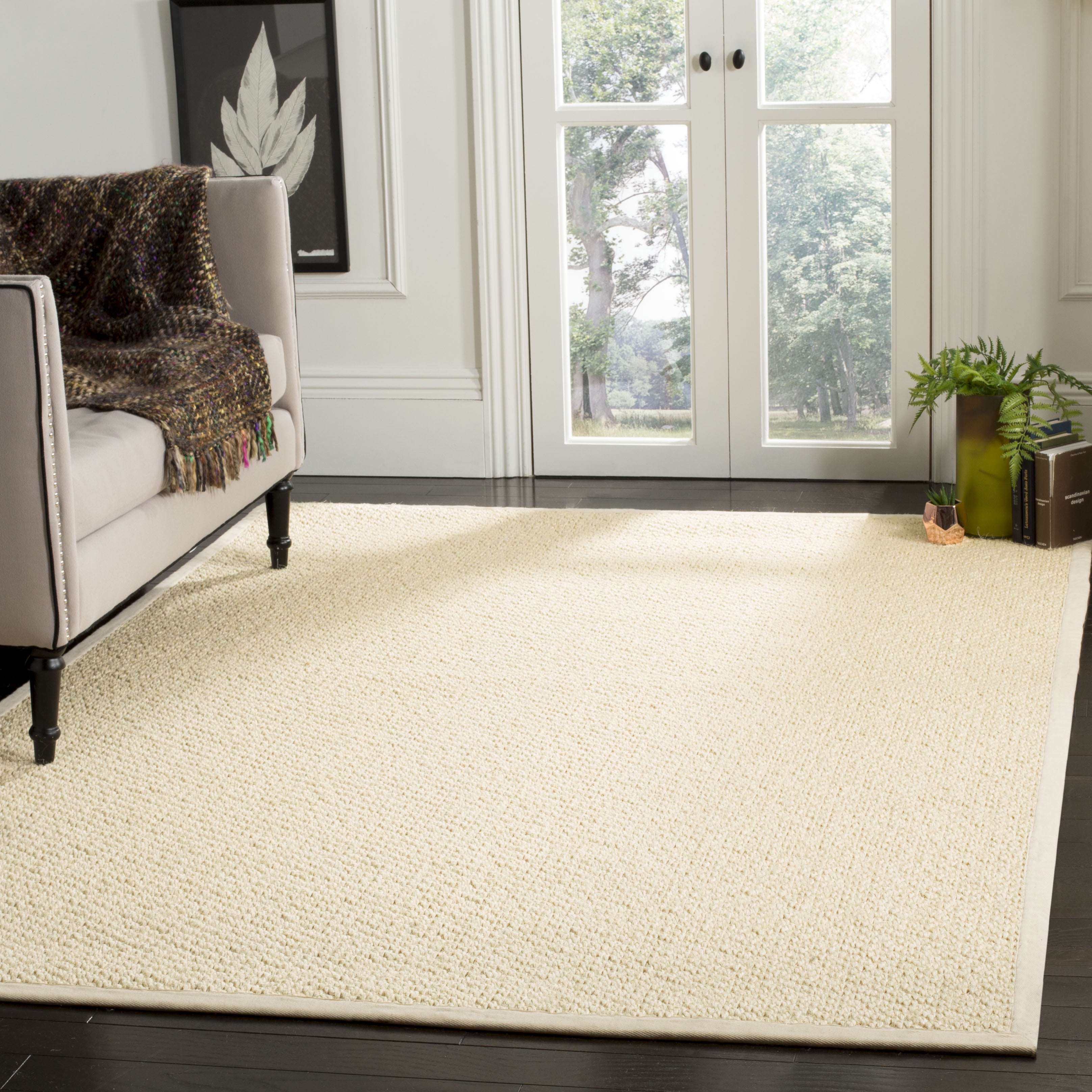 Safavieh Natural Fiber Charlene Bordered Area Rug, Creme, 10' x 14'