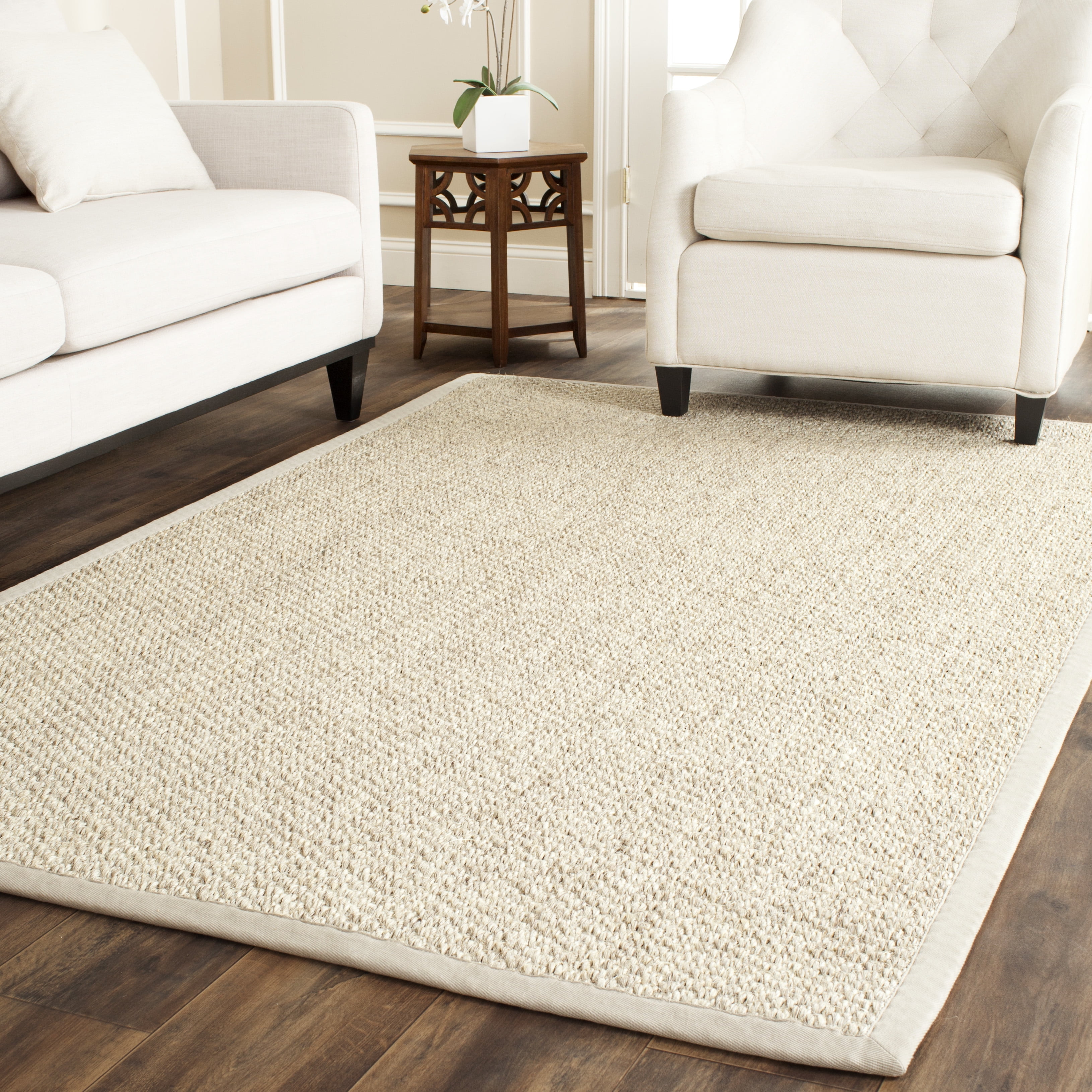 Safavieh Natural Fiber Charlene Bordered Area Rug, Marble, 4' x 6'