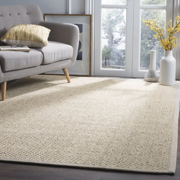 Safavieh Natural Fiber Charlene Bordered Area Rug, Marble, 6' x 6' Square