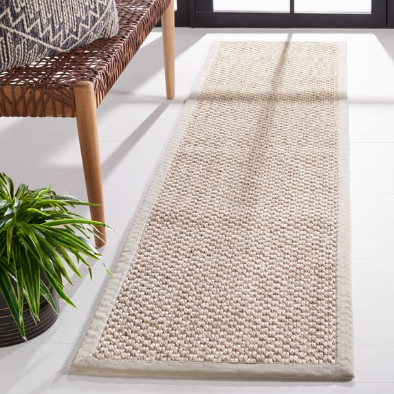 Safavieh Natural Fiber Charlene Bordered Runner Rug, Marble, 2' x 6'