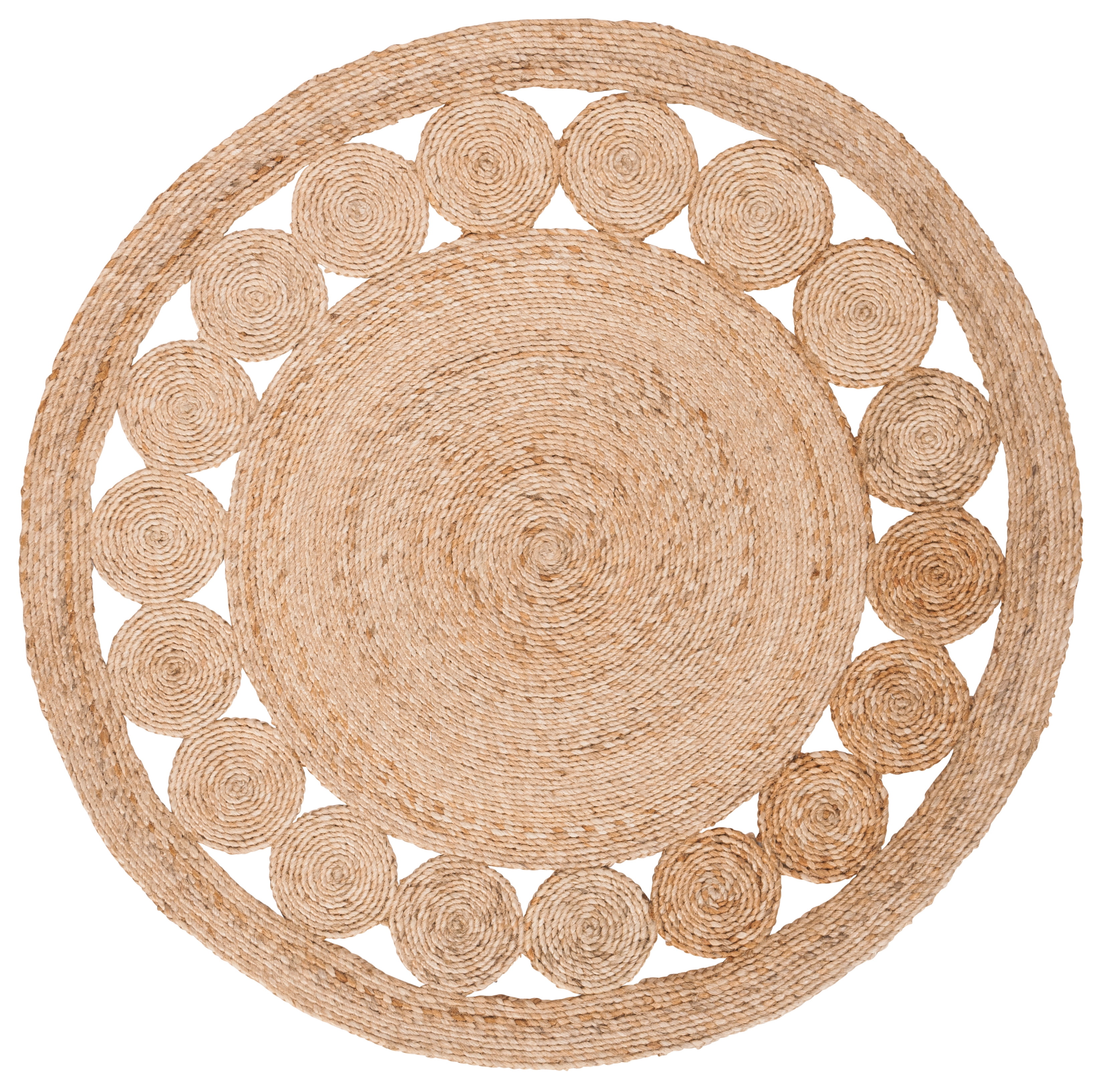 SAFAVIEH Natural Fiber Charmaine Geometric Area Rug, Natural, 4' x 4 ...