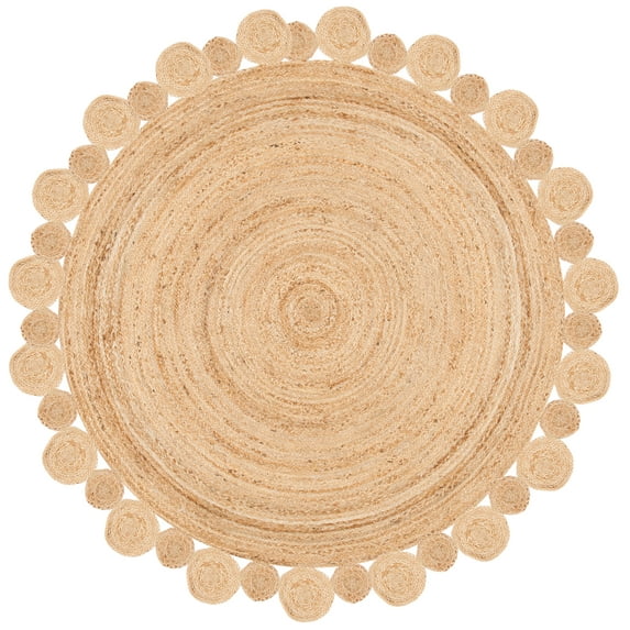SAFAVIEH Natural Fiber Charmaine Geometric Area Rug, Natural, 8' x 8' Round